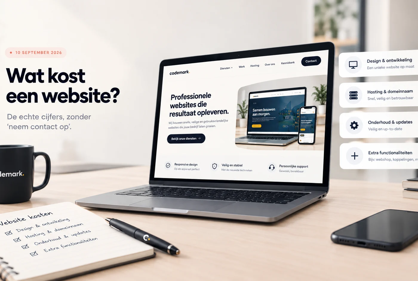 Illustratie bij het artikel over de kosten van een nieuwe website